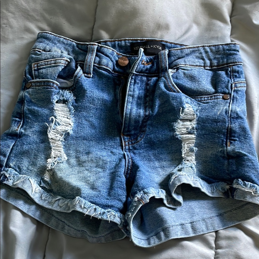 Kendall & Kylie Blue Distressed Jean Shorts